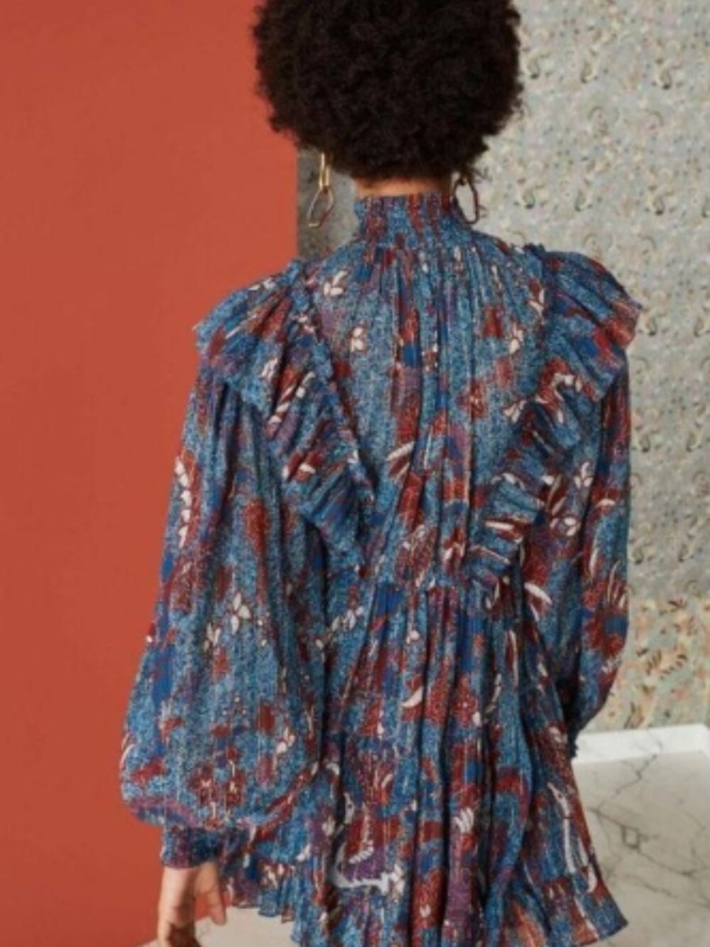 NWOT Fall 2018 ULLA JOHNSON Vienne Mini Dress in Azul S $550 - Picture 5 of 7